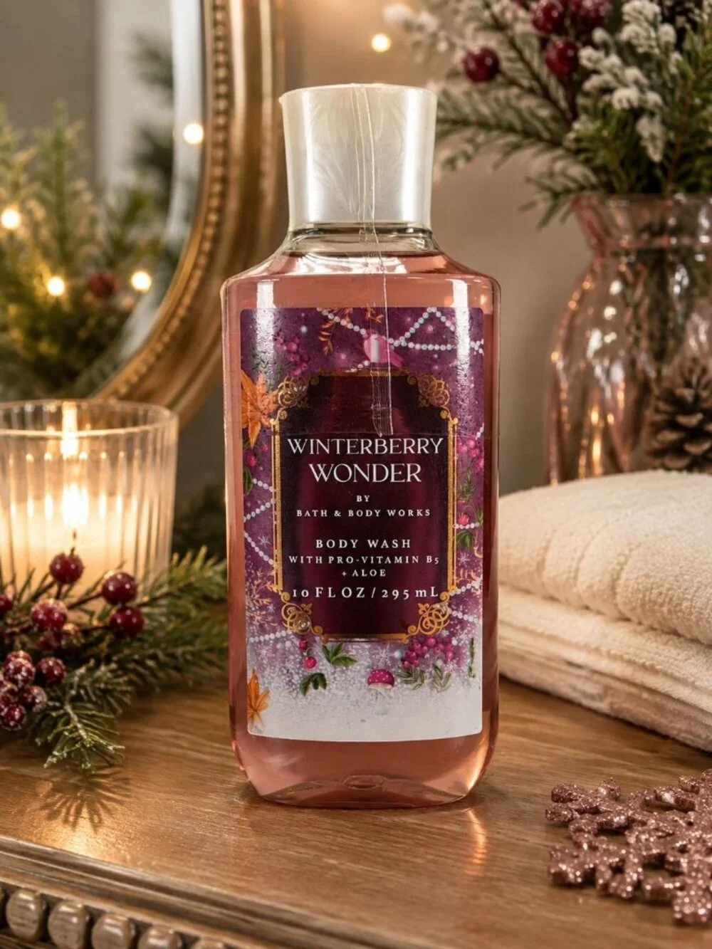 Winterberry Wonder Bath & Body Works Body Wash 10 Fl Oz w Pro-Vitamin B5 & Aloe